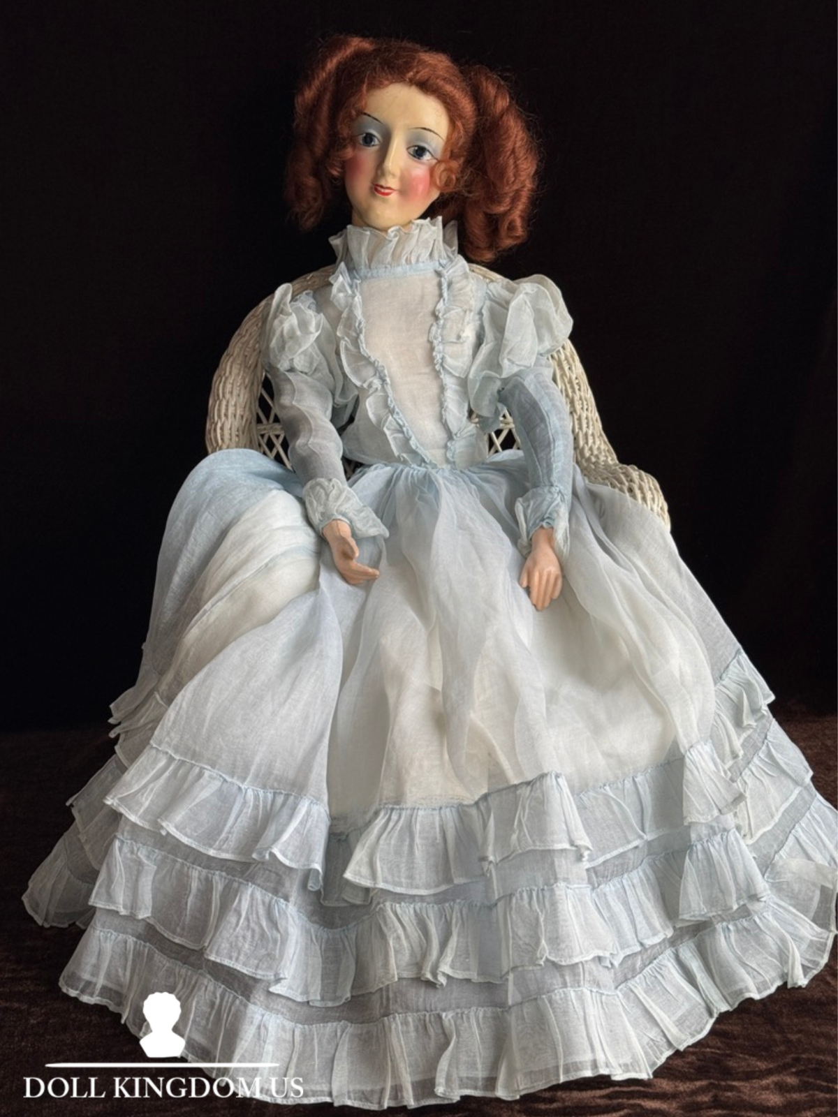 Rare Vintage American 28" Anita Novelty Co Composition Art Deco Boudoir Doll