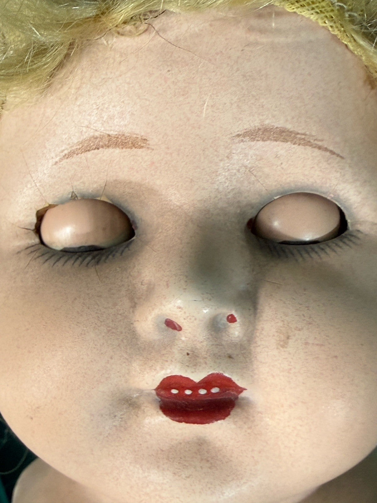Unidentified German (?) Antique  Composition 19” Doll Sleepy Eyes