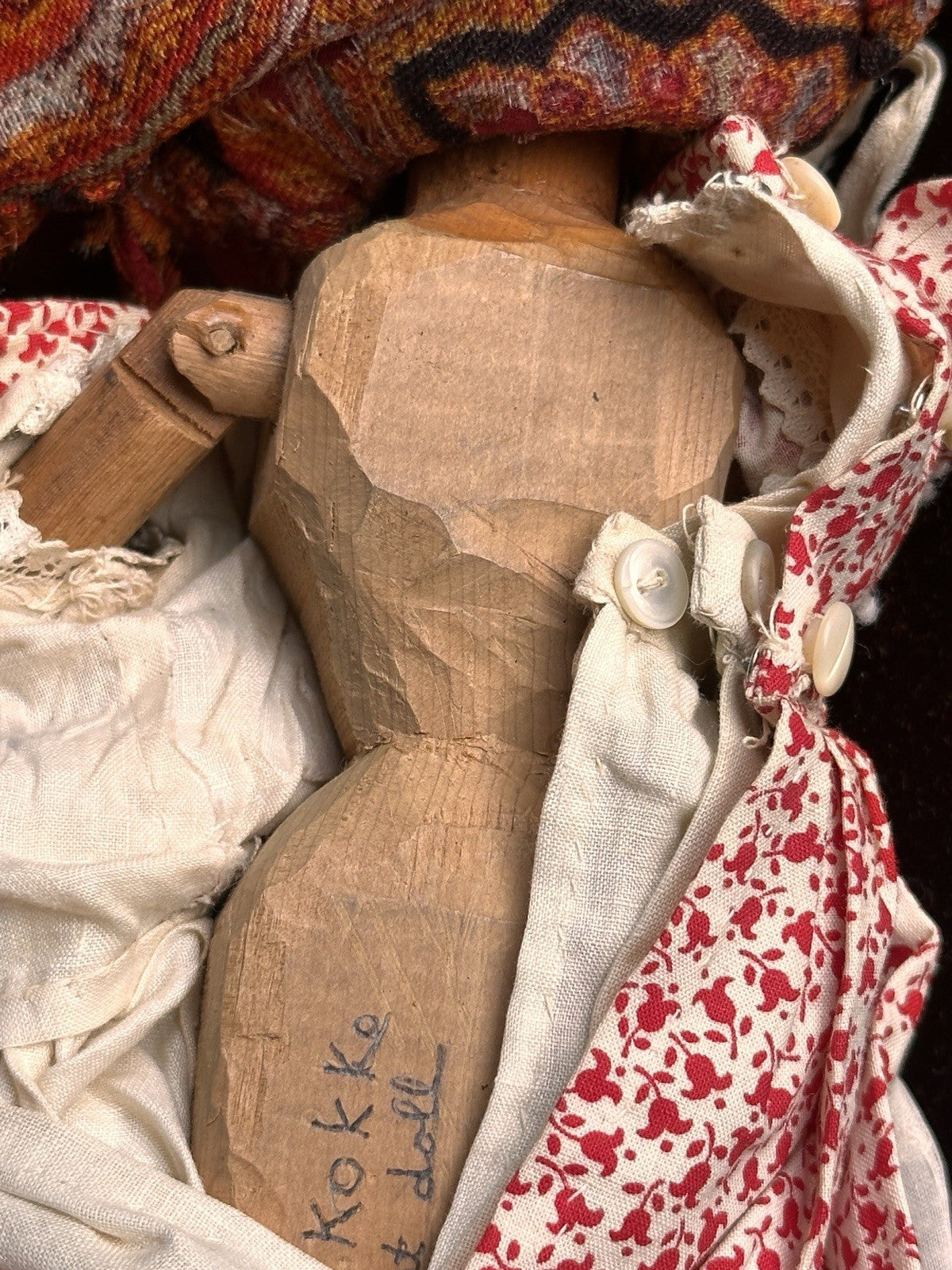 Vintage 1966 Hand-Carved 16” Peg-Jointed Grodnertal Style Wooden Peddler Doll