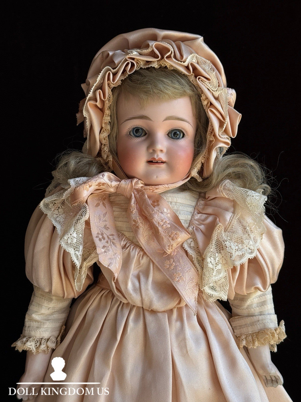 Rare Antique German 18” Early Kestner Square Teeth Bisque Shoulder Head Doll