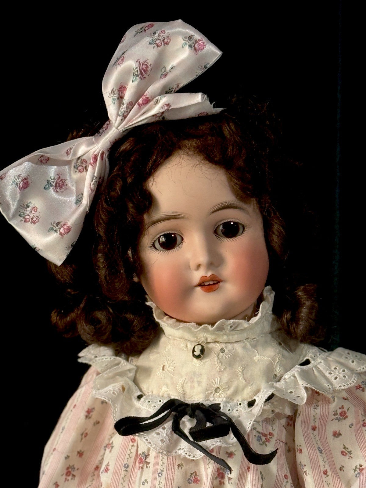 Antique German Queen Louise Doll Bisque Head Composition Body 24” Doll