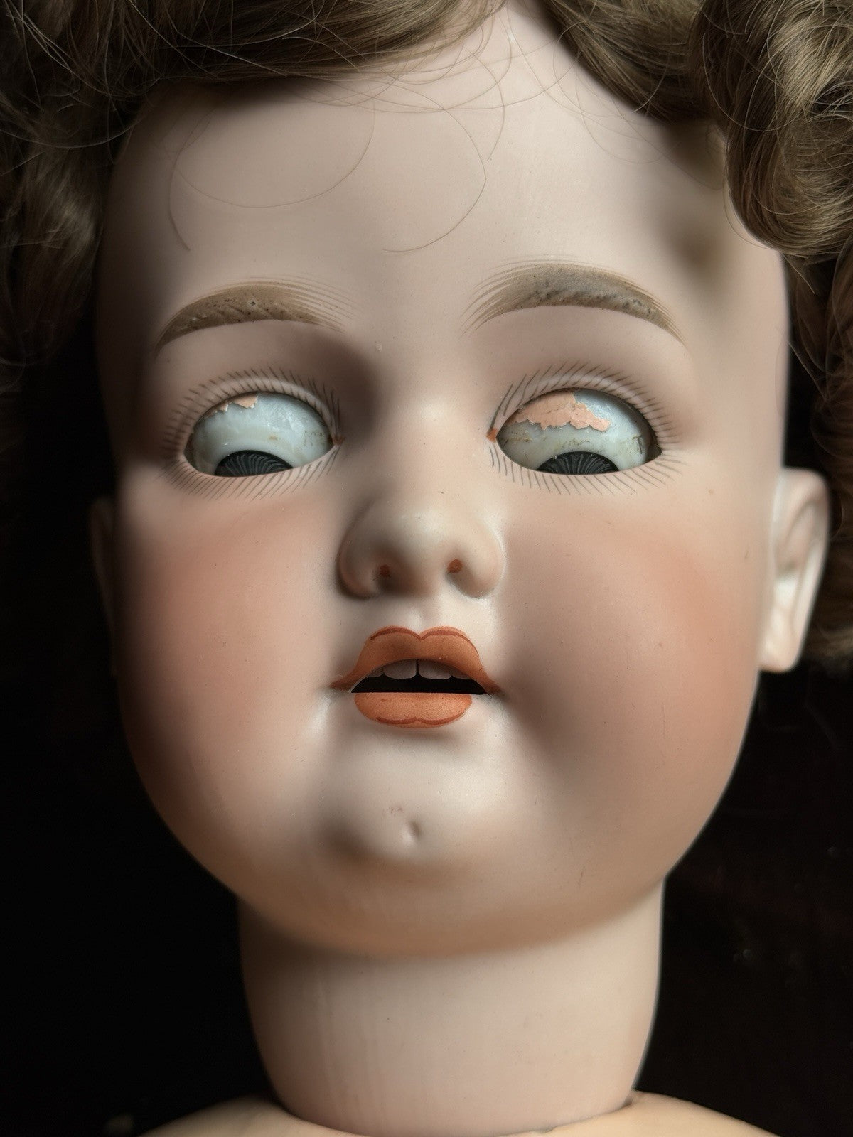 Large Antique German 34” Armand Marseille Bisque Head Doll