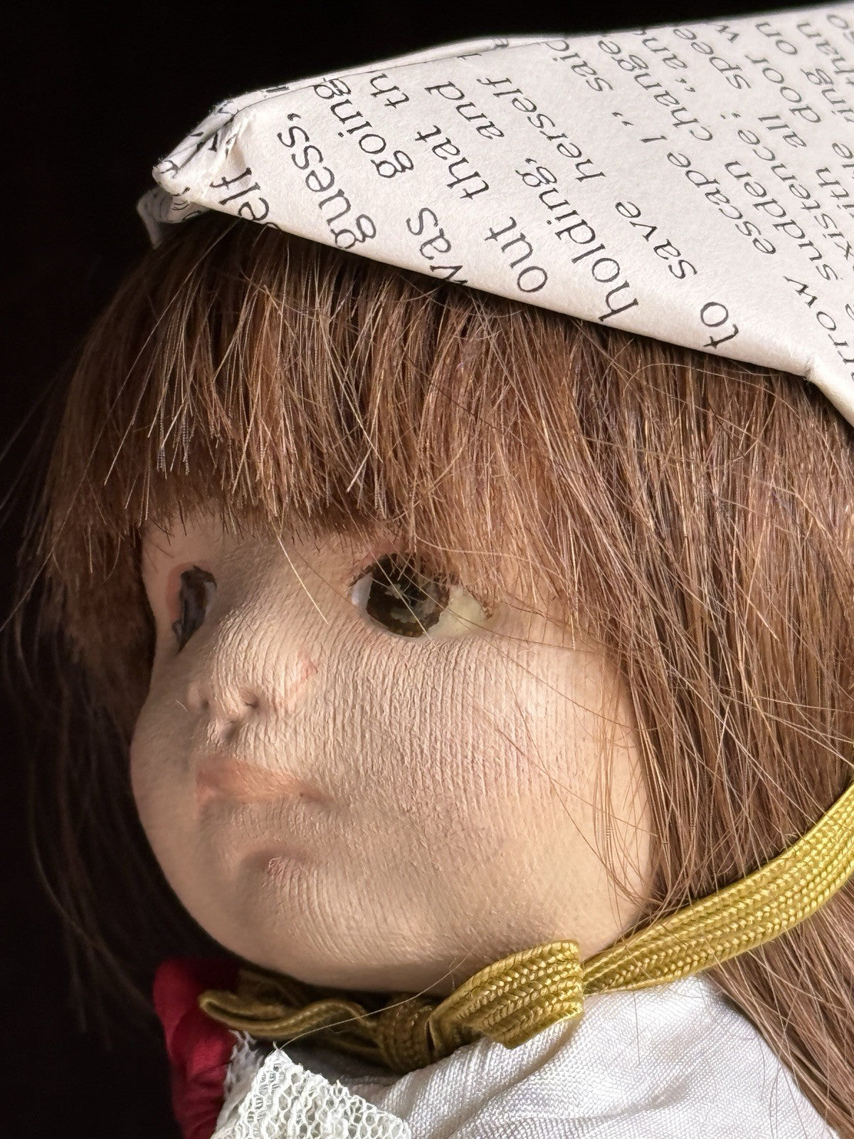 Vintage Handmade 11” Oil Painted Stockinette Cloth Doll by Artist Nancy Latham