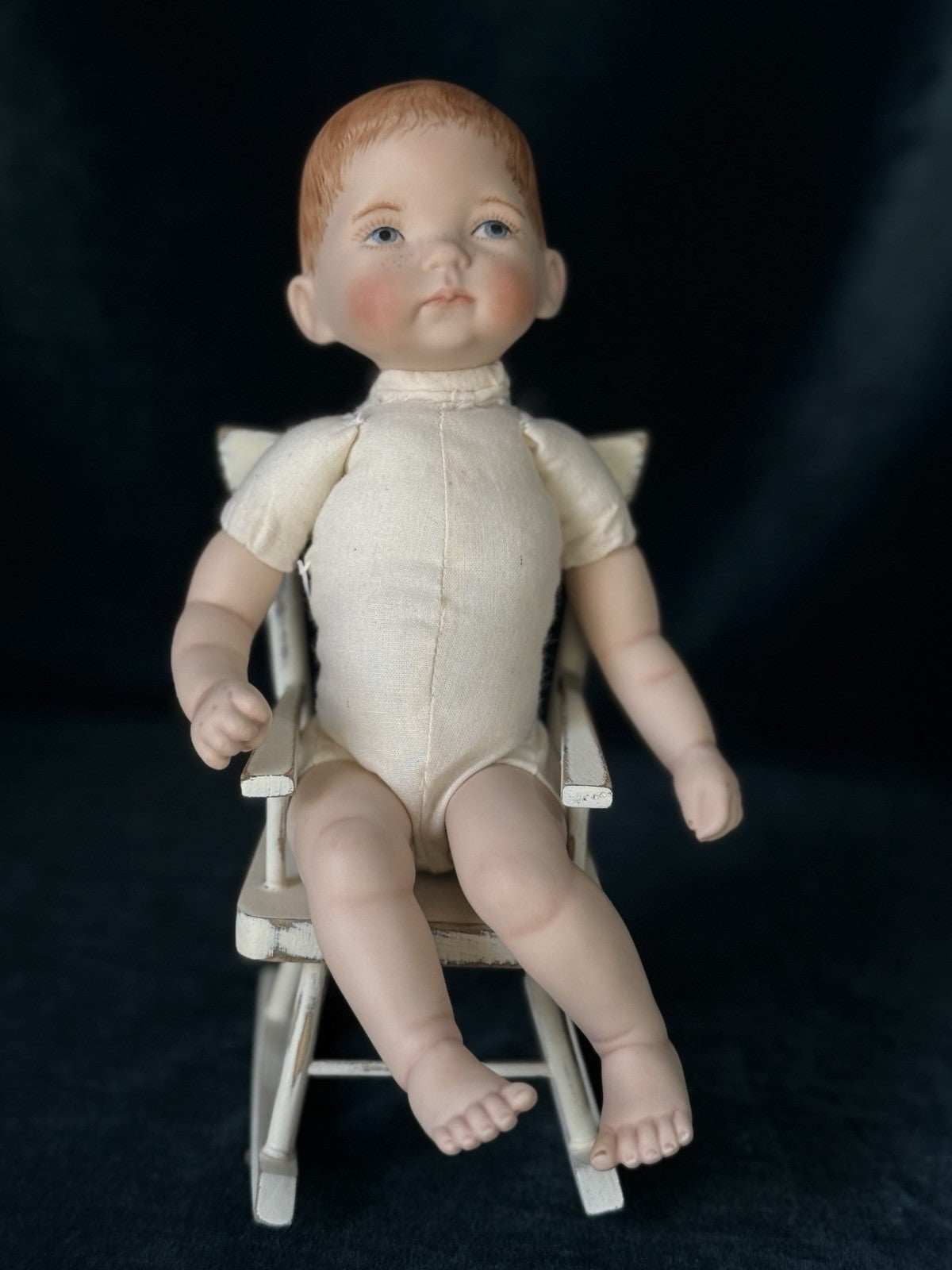 Vintage Reproduction Of Porcelain 10” Baby Doll By Dianna Effner