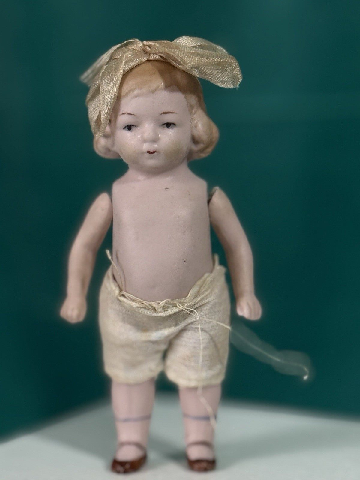 Lot Of 2 Antique German 4.5” All Bisque Limbach Mignonette Dolls