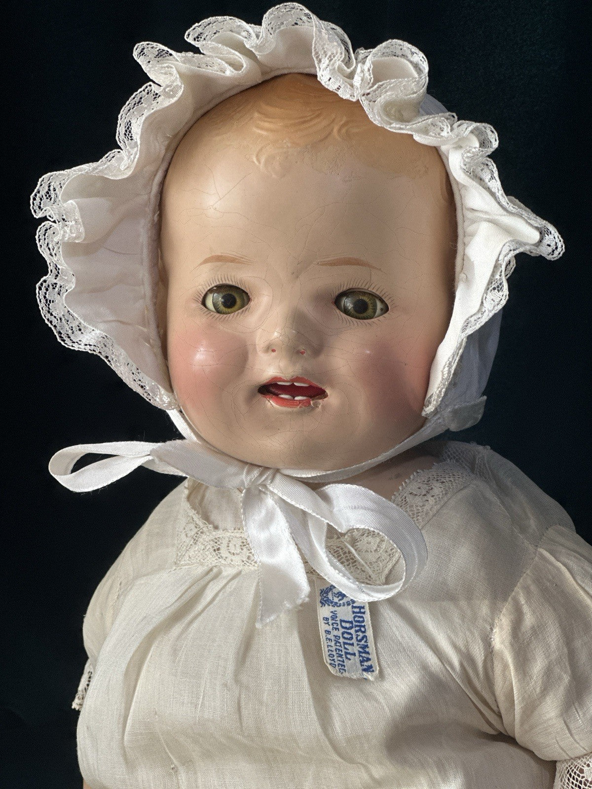 Vintage American E.I.H Horsman Composition “Gold Medal Baby” 19” Doll