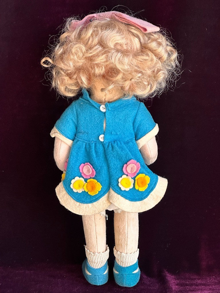 Vintage Italian 12” Lenci 111 Felt Cloth Character Girl Doll