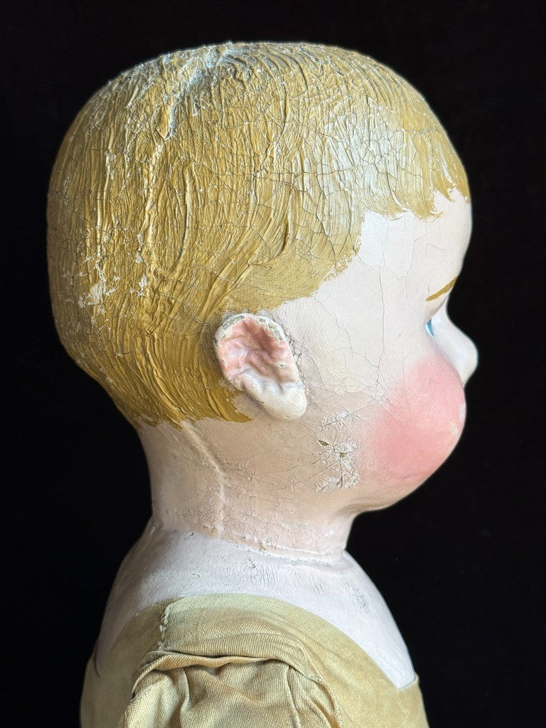 Large Antique American Martha Chase 24" Oil Painted Cloth Baby Doll