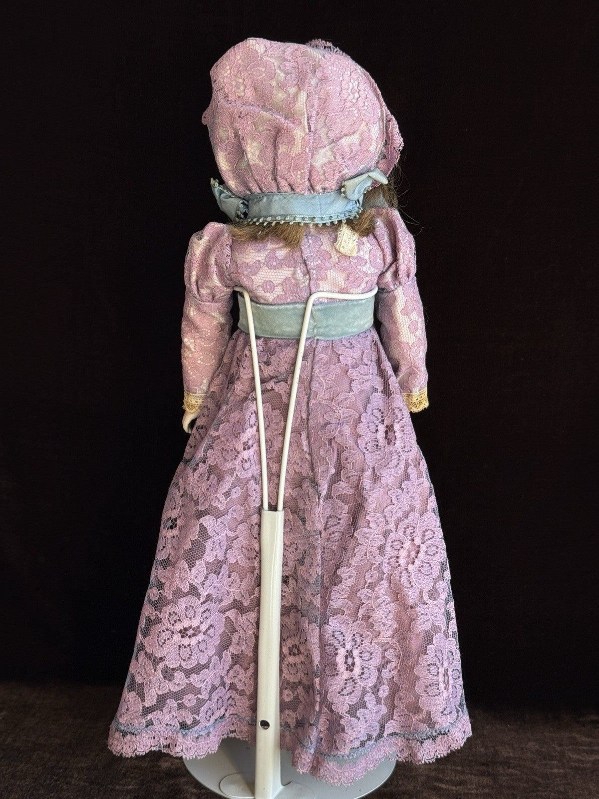 Antique German 18” Papier Mache Leather Body Doll