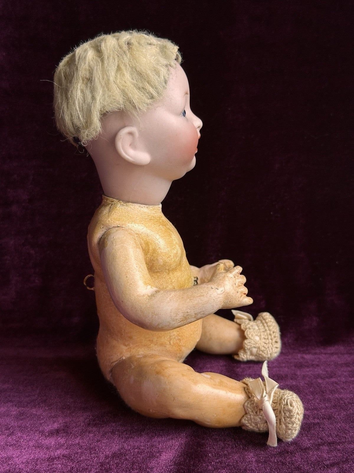 Rare Antique German 10.5” Hertel Schwab Bisque Head Baby Doll