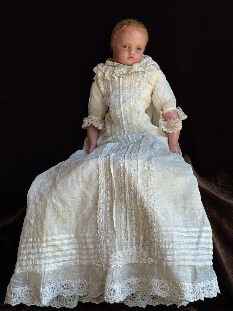 Antique English 21" Pierotti Poured Wax Doll