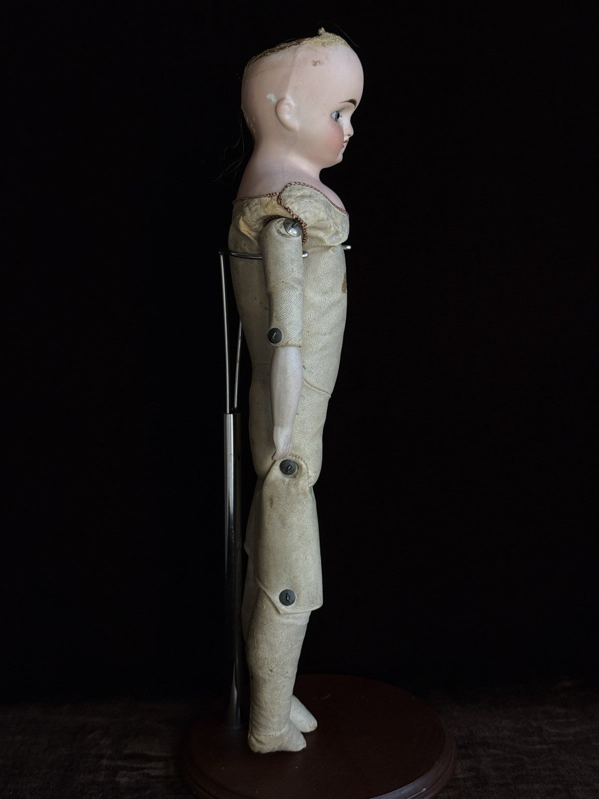 Antique German 17” ABG (?) Turned Head Bisque Shoulder Head Doll