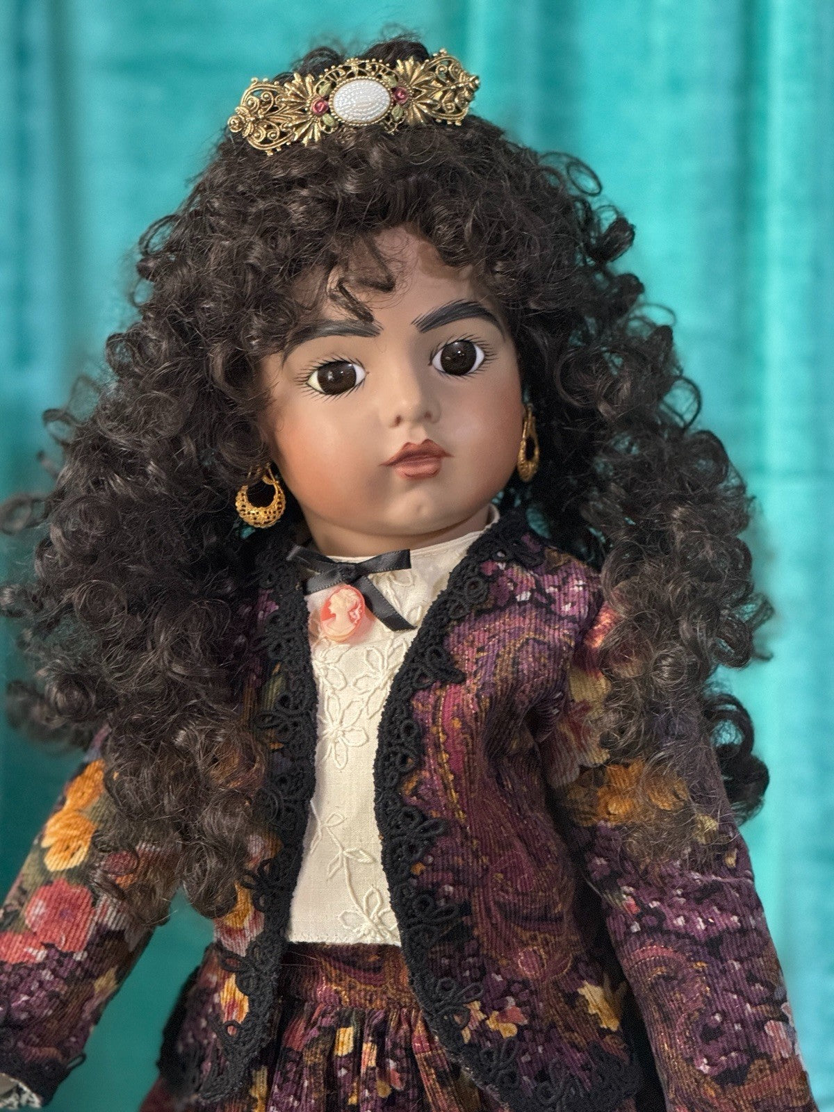 Vintage All Porcelain Reproduction of Antique French Bru Jne 23” Doll