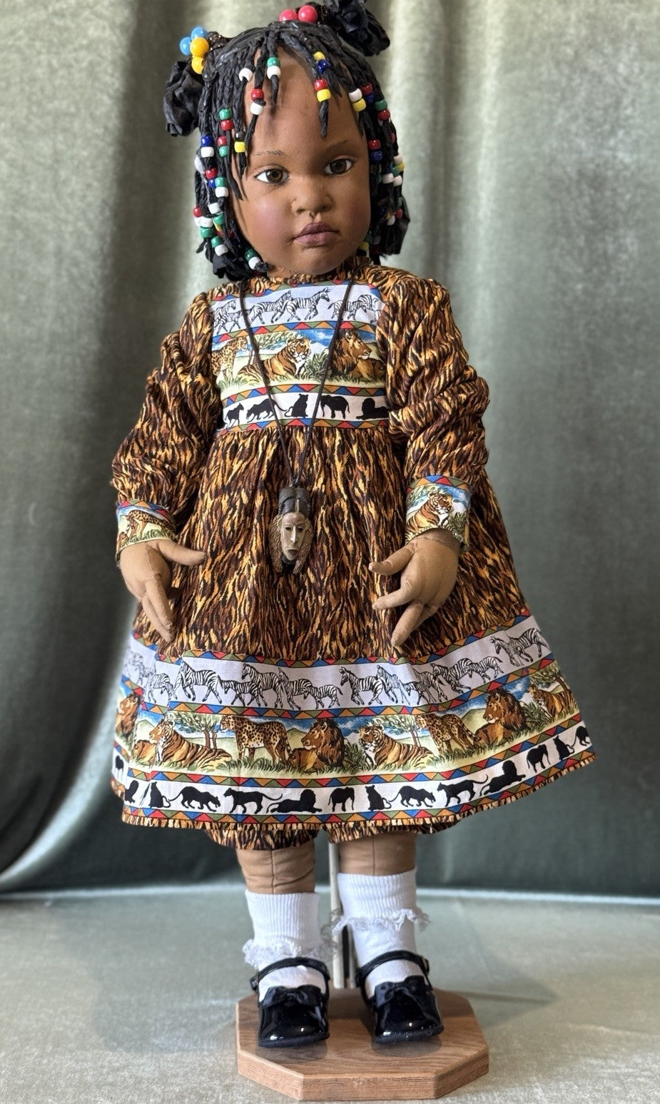 OOAK (?) Handmade Cloth And Papier-mâché Like AA 28” Doll