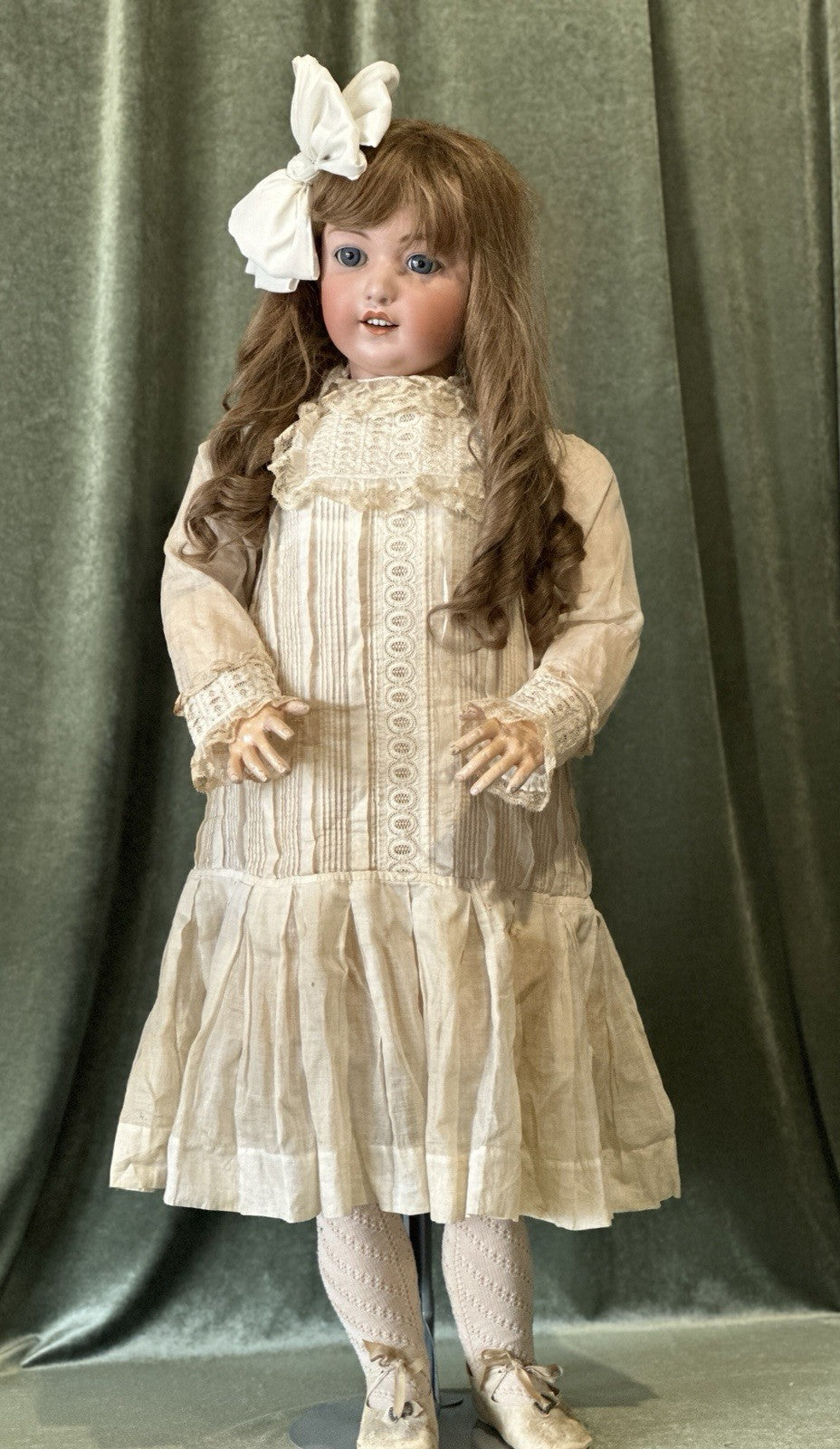 Rare!! Huge 40” Antique German Gebruder Heubach Doll Dep Bisque Head Comp Body