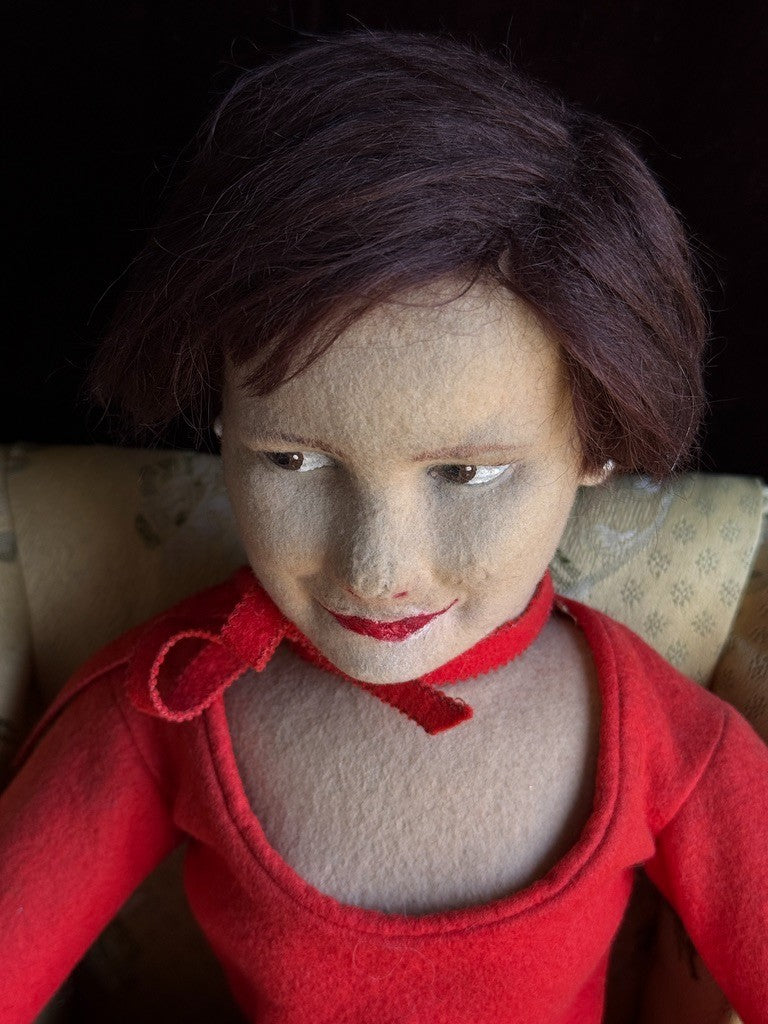 Vintage Italian 30" Lenci Mimy Marlene Dietrich 533 Series Felt Character Doll