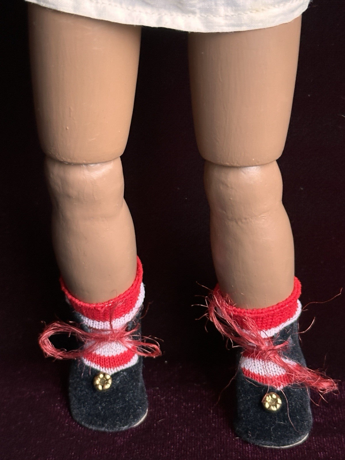 Vintage 11.5” Porcelain Reproduction of French Bru Jne Dark Complexion Doll