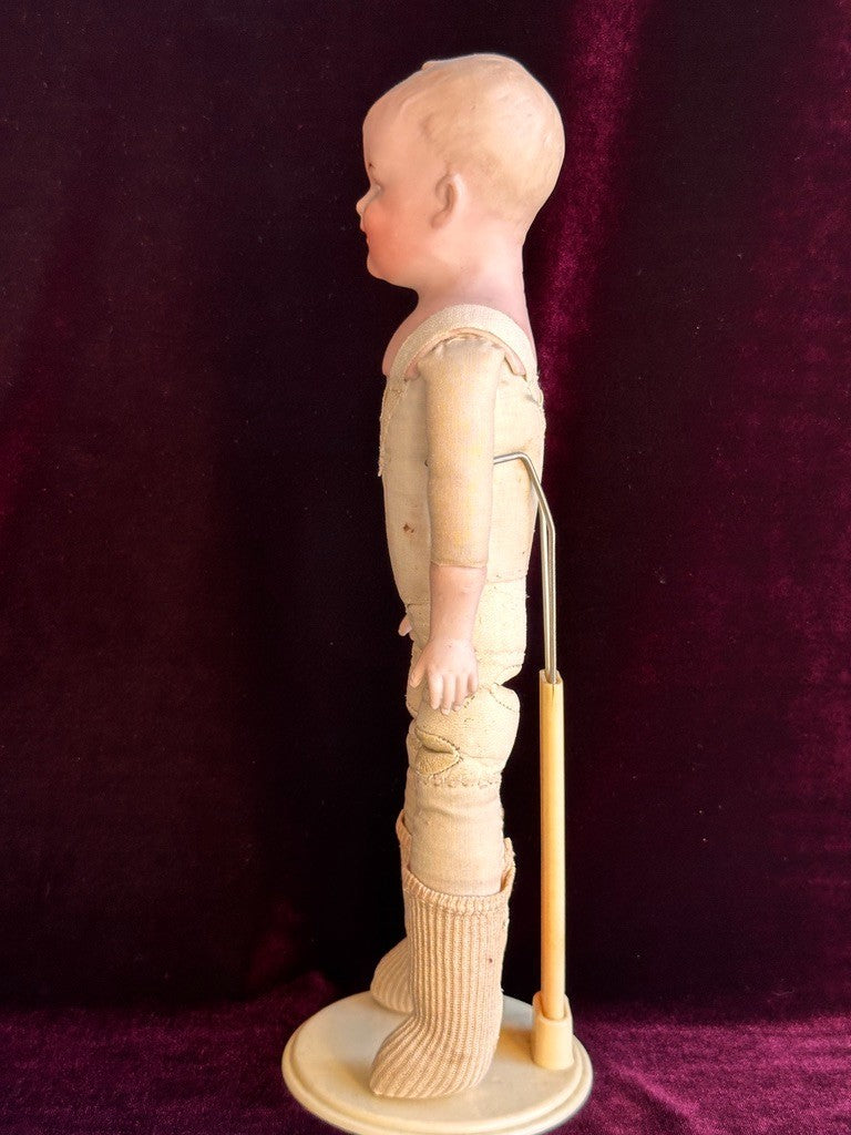 Antique German 12.5” Gebruder Heubach 8724 Bisque Head Character Boy Doll