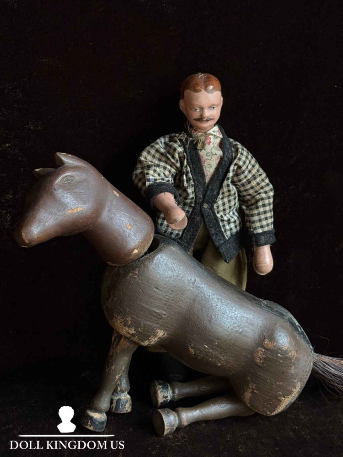Antique American Schoenhut Humpty Dumpty Wooden Jointed Horse