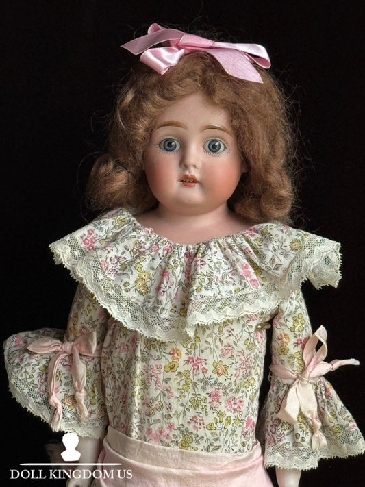 Antique German 17.5” Early Kestner 166 Bisque Shoulder Head Doll
