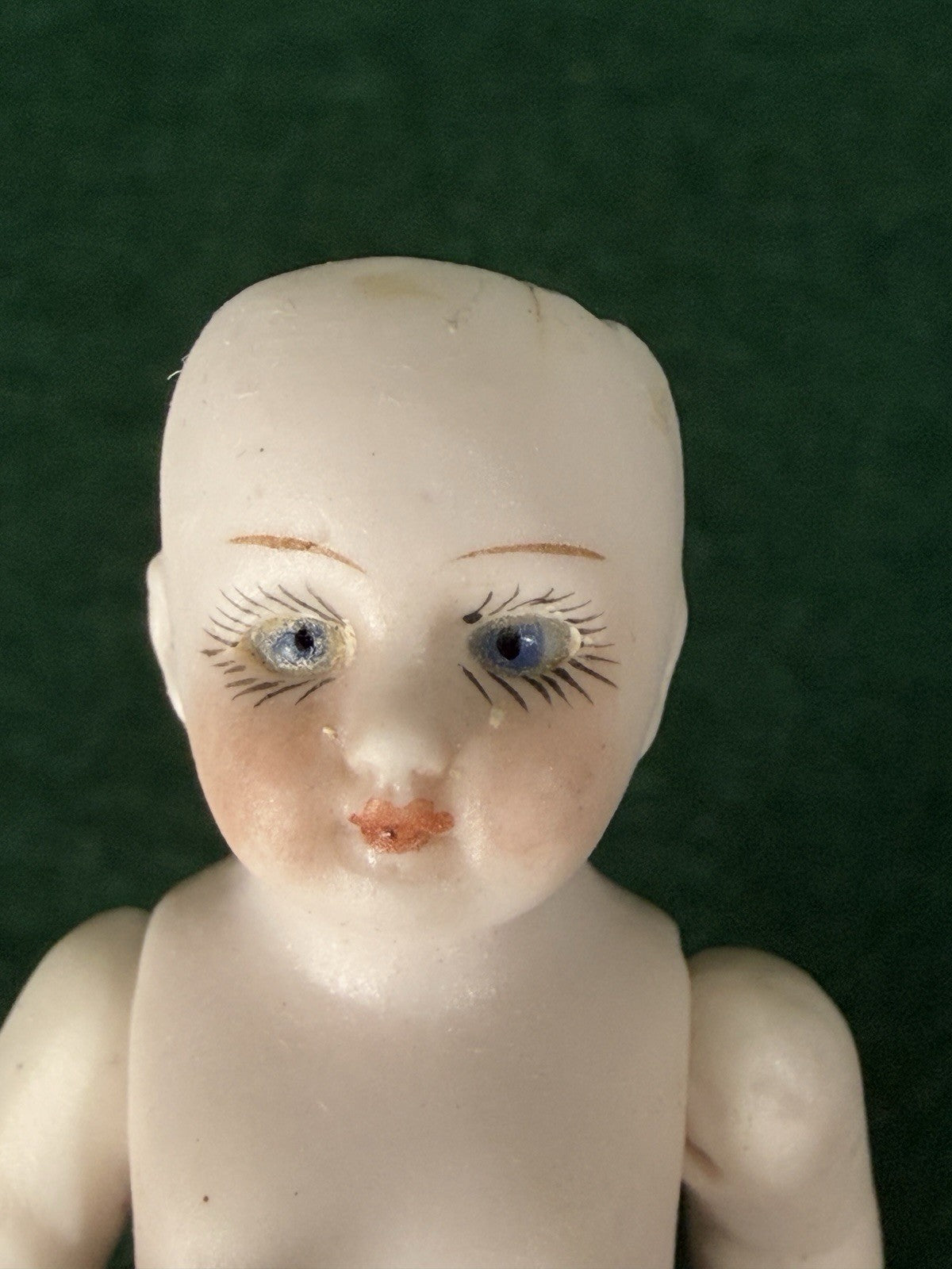 Antique German 3 1/2” All Bisque Mignonette Dollhouse Doll