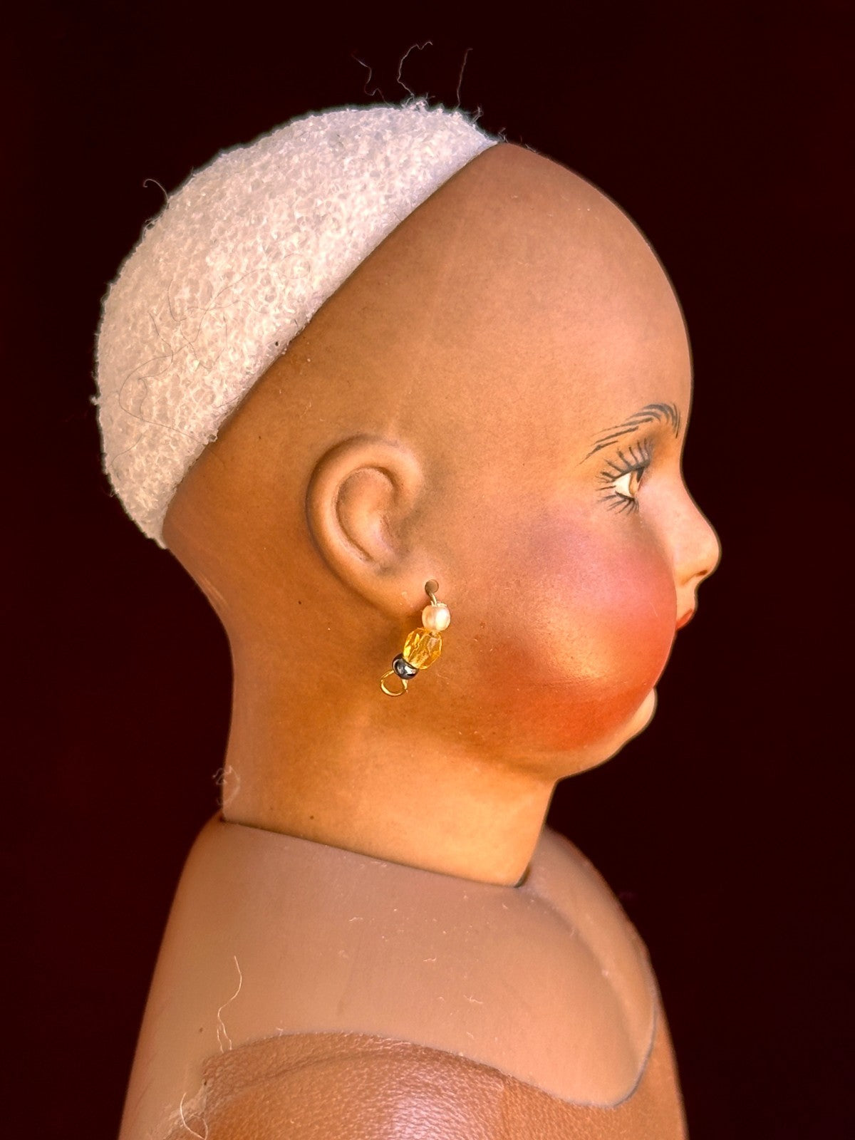 Rare 15” Dark Complexion Porcelain Repro of Antique French Huret Fashion Doll