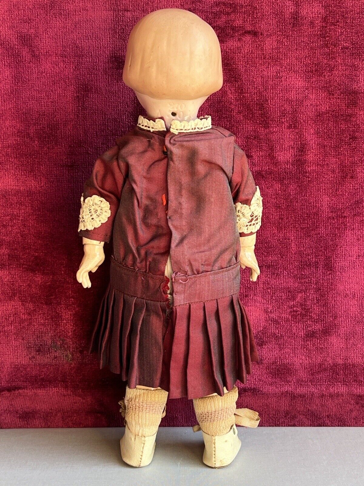 Antique German 11” Armand Marseille 210 Googly Eye Jointed Body Bisque Head Doll