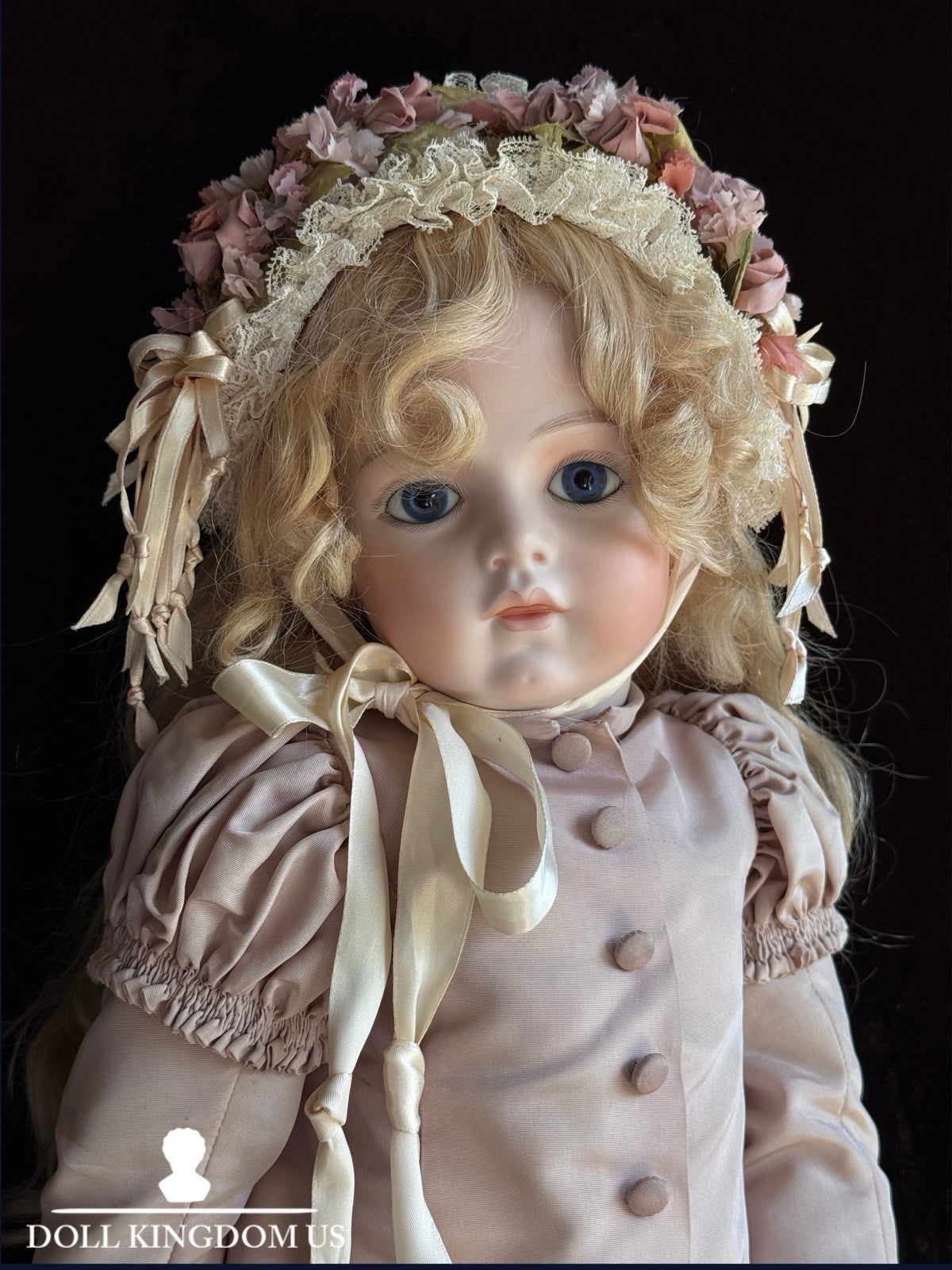 Vintage Large Porcelain Compo 27” Reproduction of Antique French Bru Jne Doll