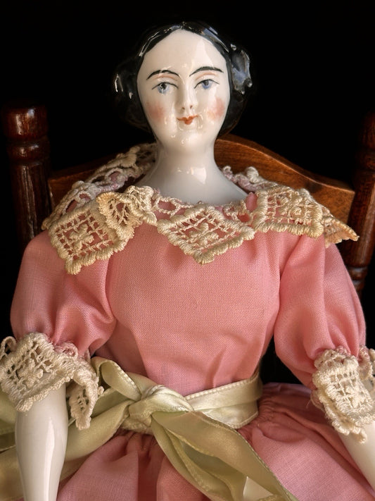 Vintage 13” Reproduction of Antique German Lydia China Head Doll