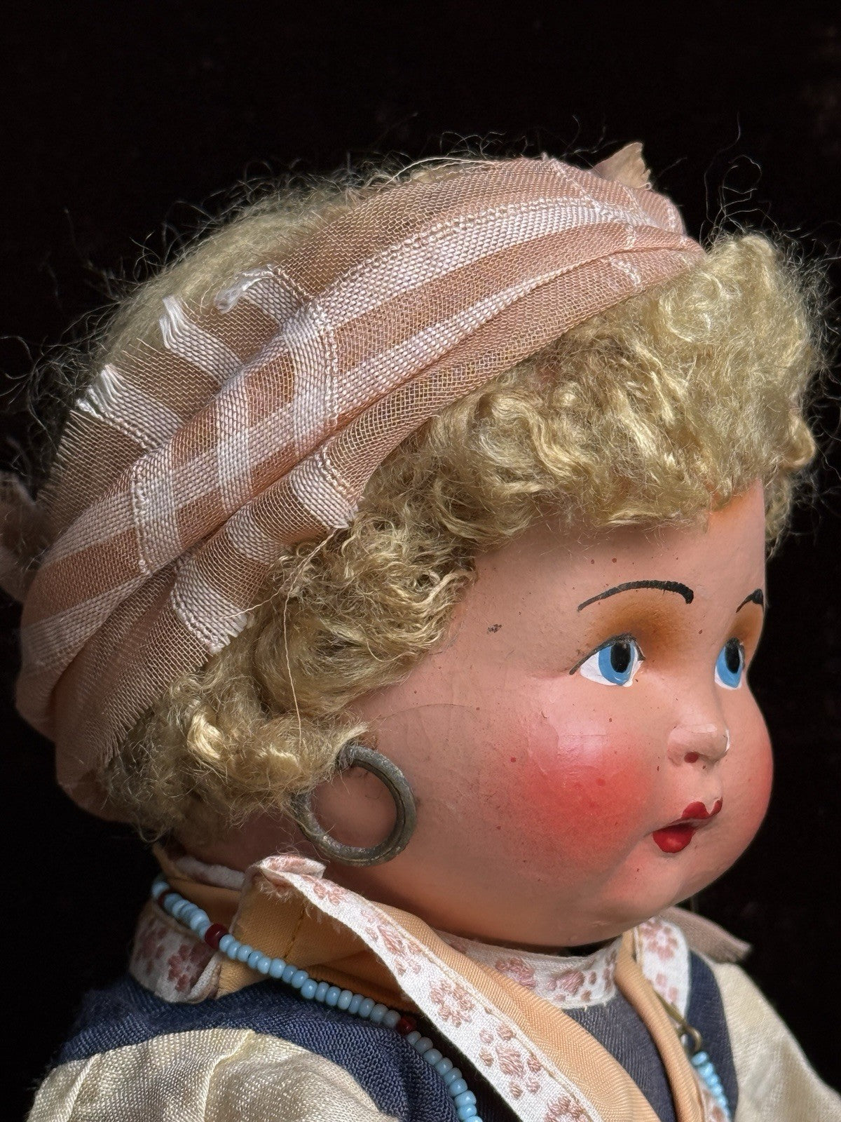 Lot of 2 Unidentified Vintage European (?) Composition Cloth Dolls