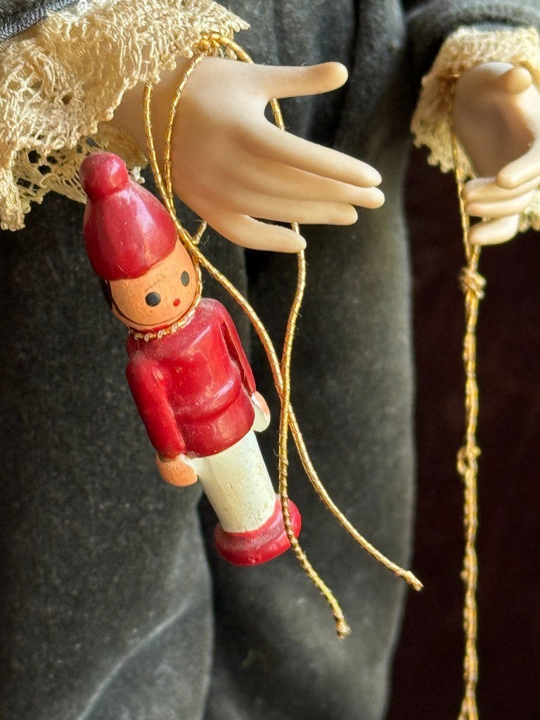 Vintage Porcelain Reproduction of Antique French Jumeau Mechanical Musical Doll