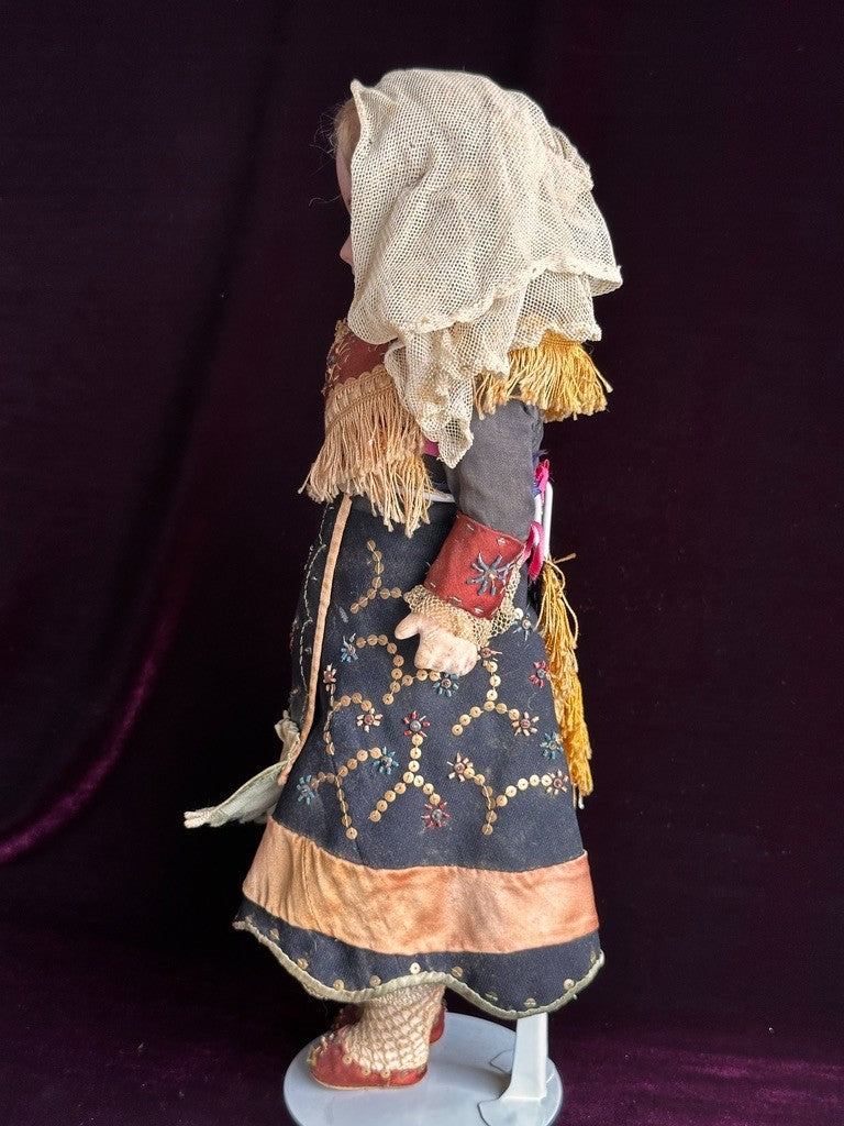 Unidentified Antique French/Italian (?) 16” Bisque Head Doll