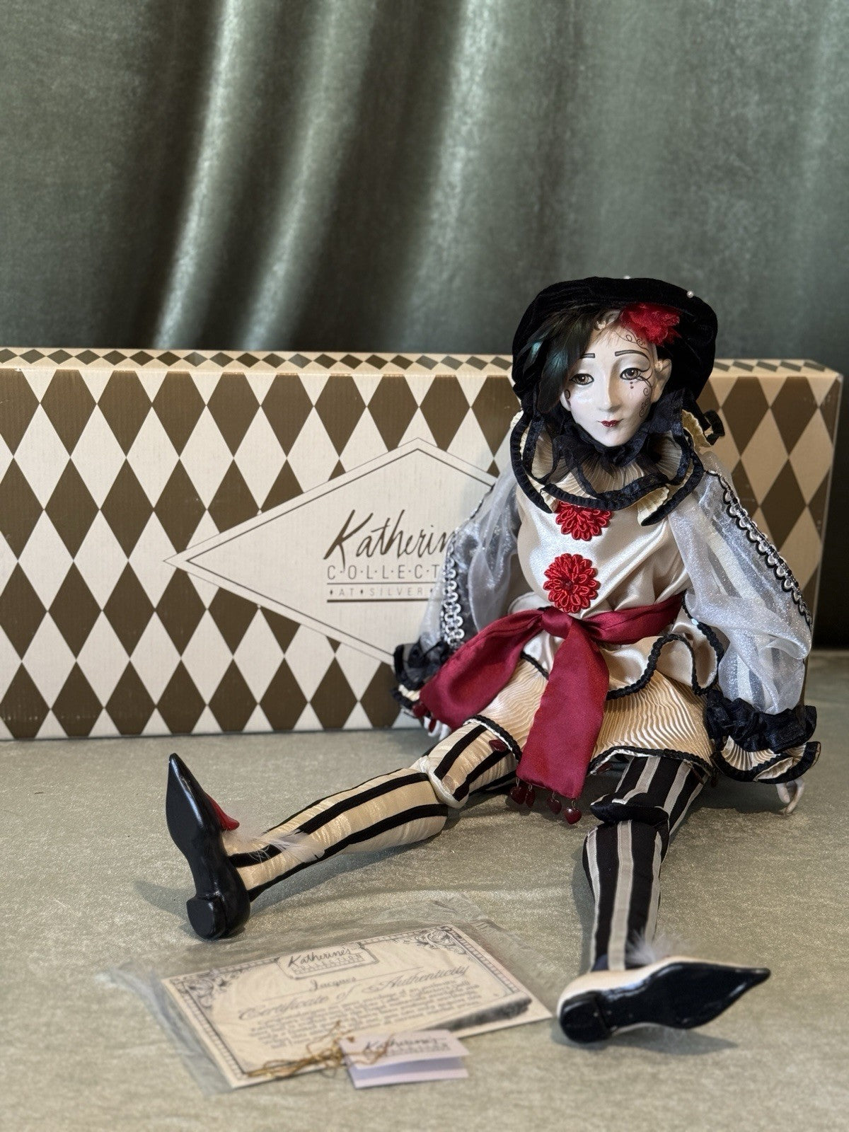 MIB Wayne Kleski Katherine's Collection JACQUES Pierrot 25” Doll Box/COA/Tag