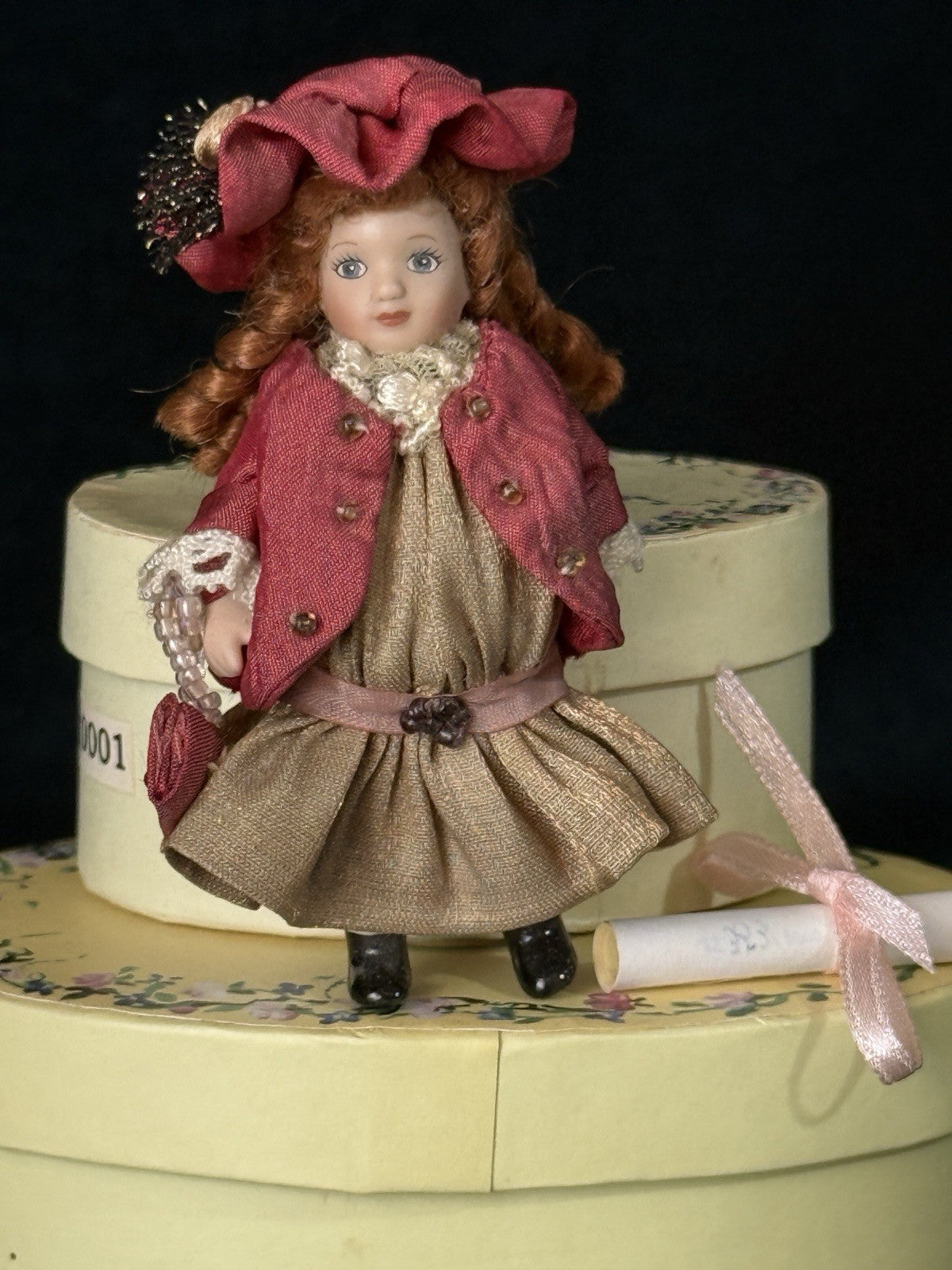 Lot Of 3 Artist Miniature Porcelain Dolls The Palmary Collection Three Heart