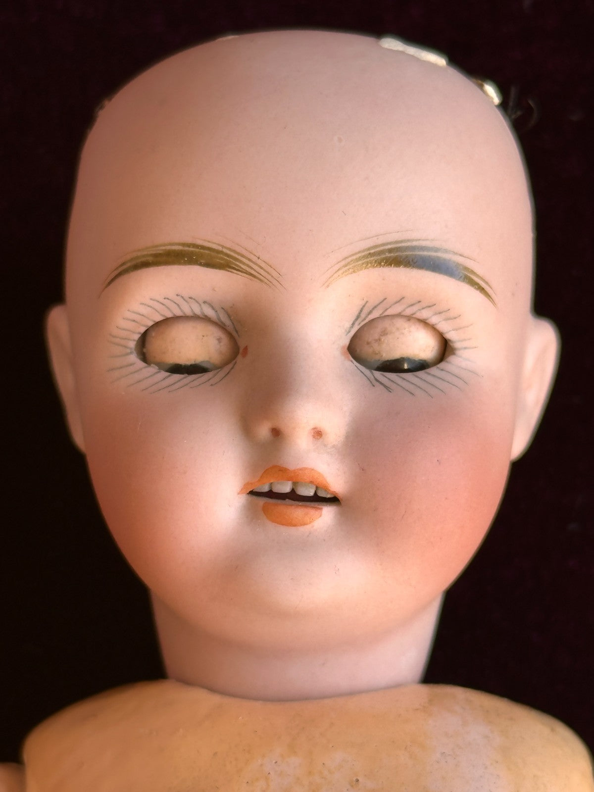 Petite Antique German 9.5” Catterfelder Puppen Fabrik 502 Bisque Head Doll