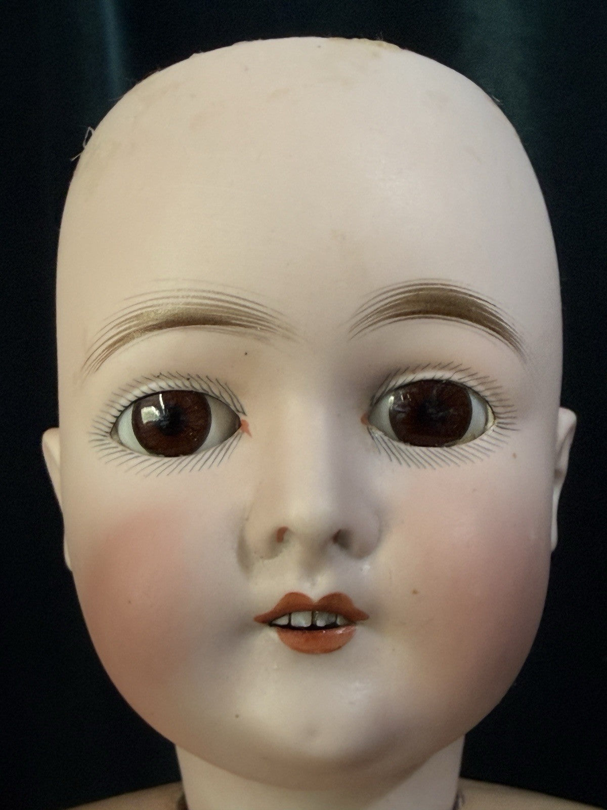 Antique German Queen Louise Doll Bisque Head Composition Body 23” Doll