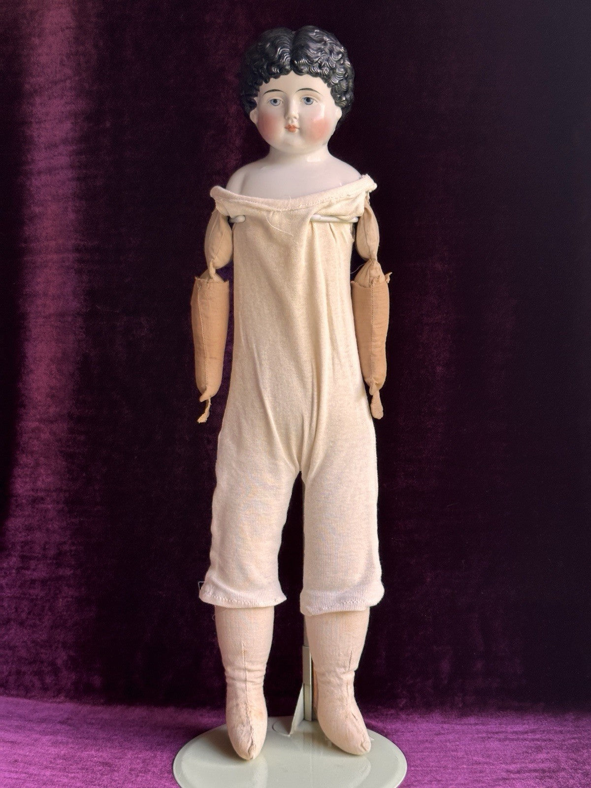 Rare Antique German 24.5” ABG Alt Beck Gottschalck 1086 China Head Boy Doll