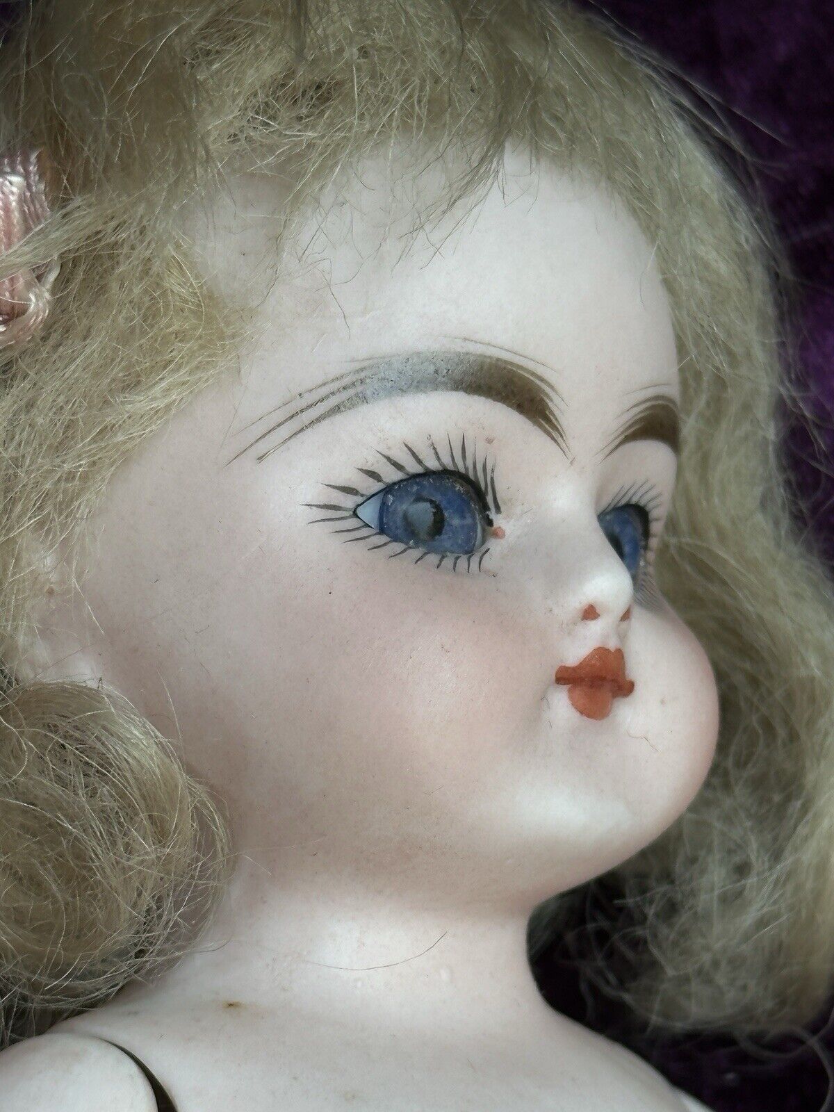 Antique German Large 8.75” All Bisque Kestner (?) Closed Mouth Barefoot Doll