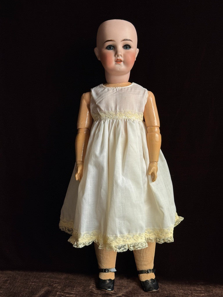 Antique German 22” Goebel B3 Bisque Head Composition Body Doll
