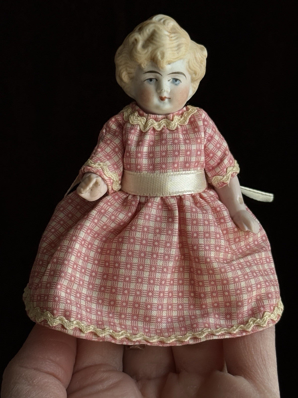 Antique German 4.25” Kestner All Bisque Mignonette Dollhouse Doll