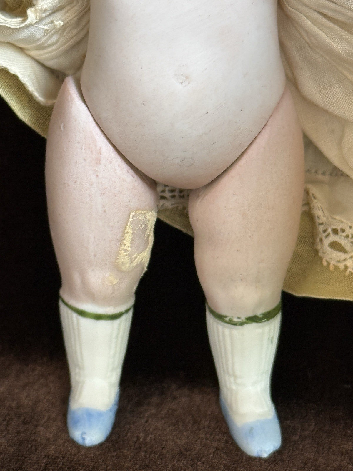 Antique German 5” All Bisque Mignonette Dollhouse Doll