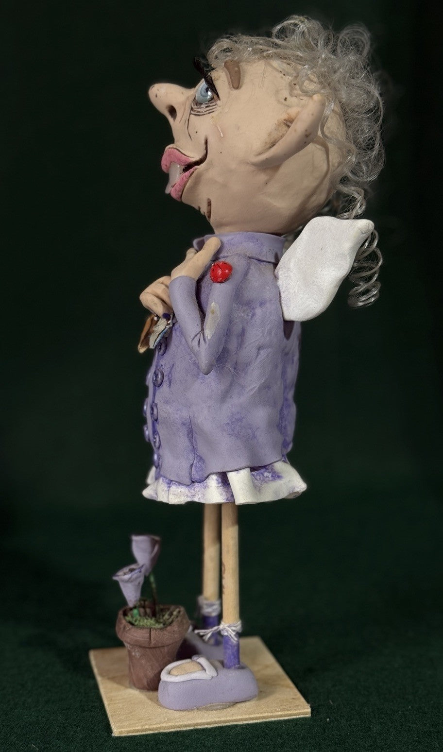 OOAK Artist 10” Mixed Media Clay Doll “Molly Goblin” by RosannasArtClay