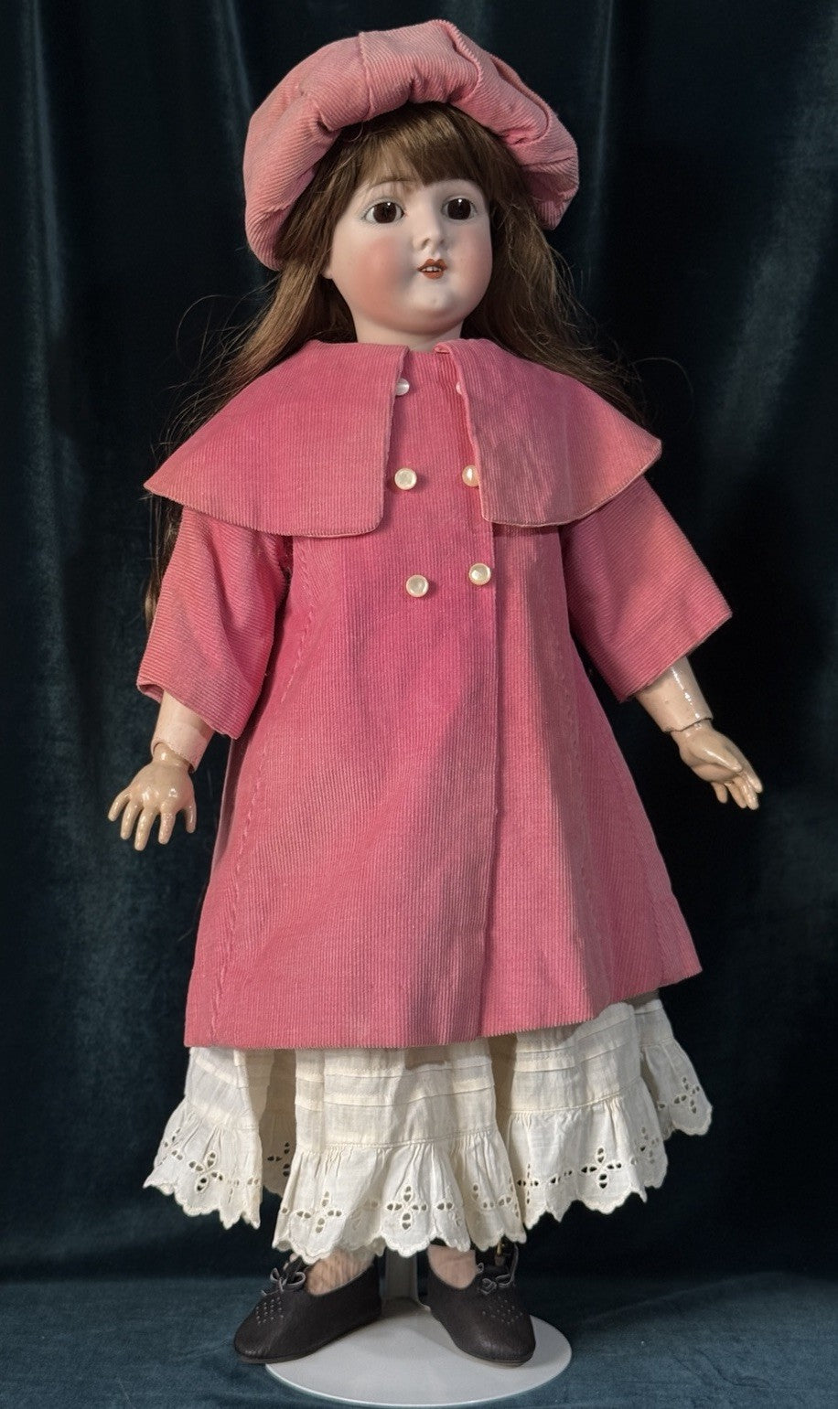 Antique German Queen Louise Doll Bisque Head Composition Body 23” Doll