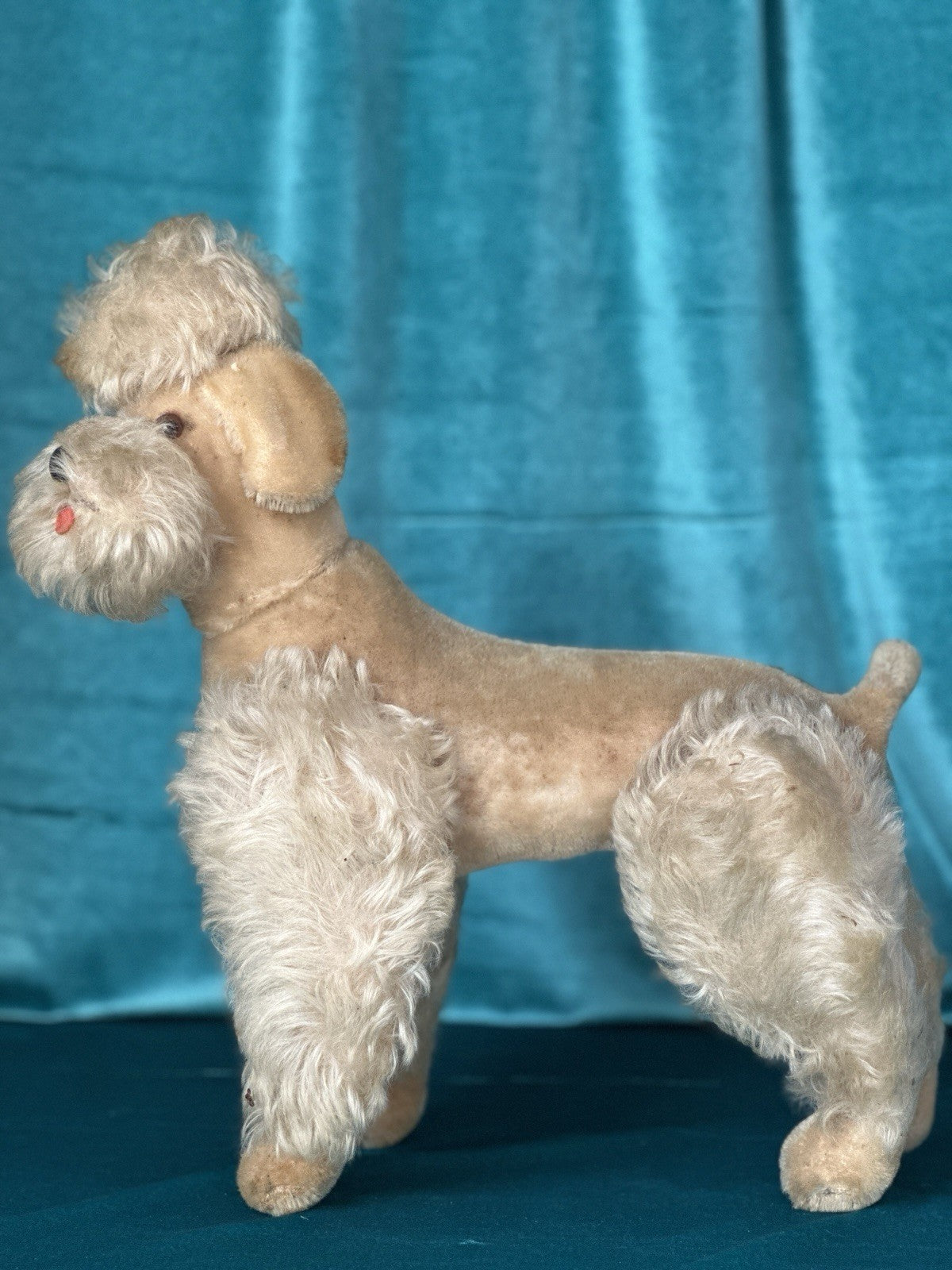 Vintage 1950’s  Stuffed Poodle Dog By Metropolitan Fur Toy Company Original Box