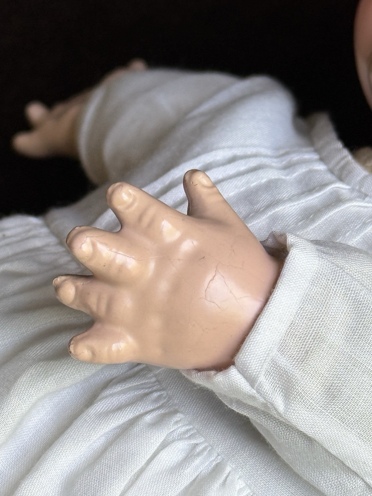 2 Rare Antique American Character Teenie Weenie Composition Cloth Baby Dolls