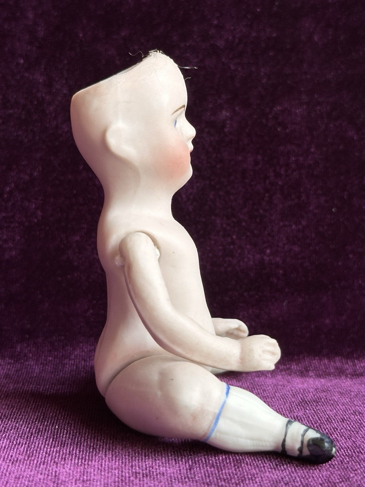 Rare Antique German 4.25” Kestner 184 All Bisque Mignonette Doll with Bent Legs