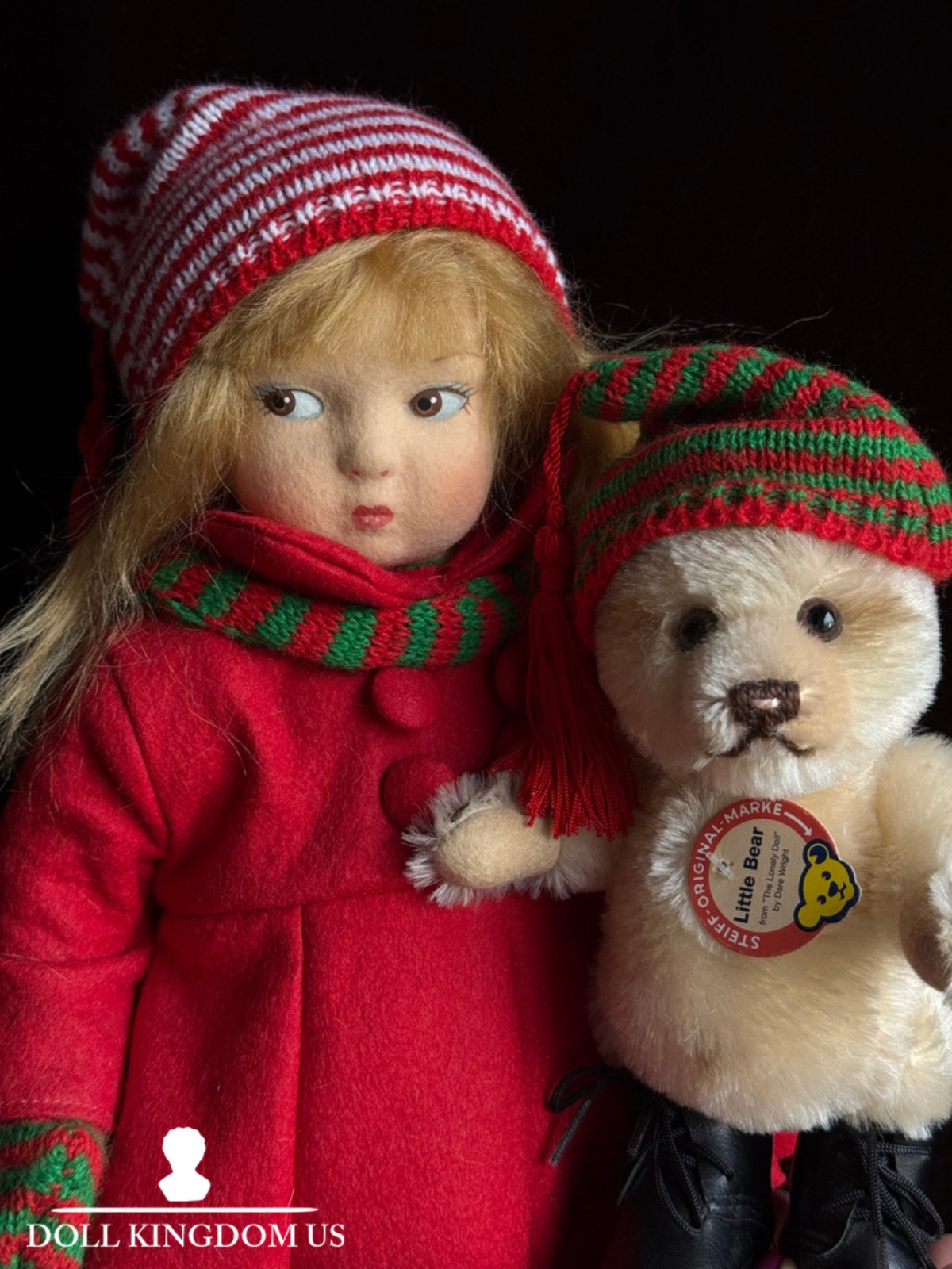 Haut Melton Wintertime Edith The Lonely Doll Little Bear Steiff Set New in Box