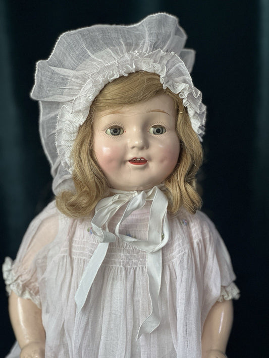 Vintage American E.I.H Horsman Composition 19” Mama Doll All Original Outfit