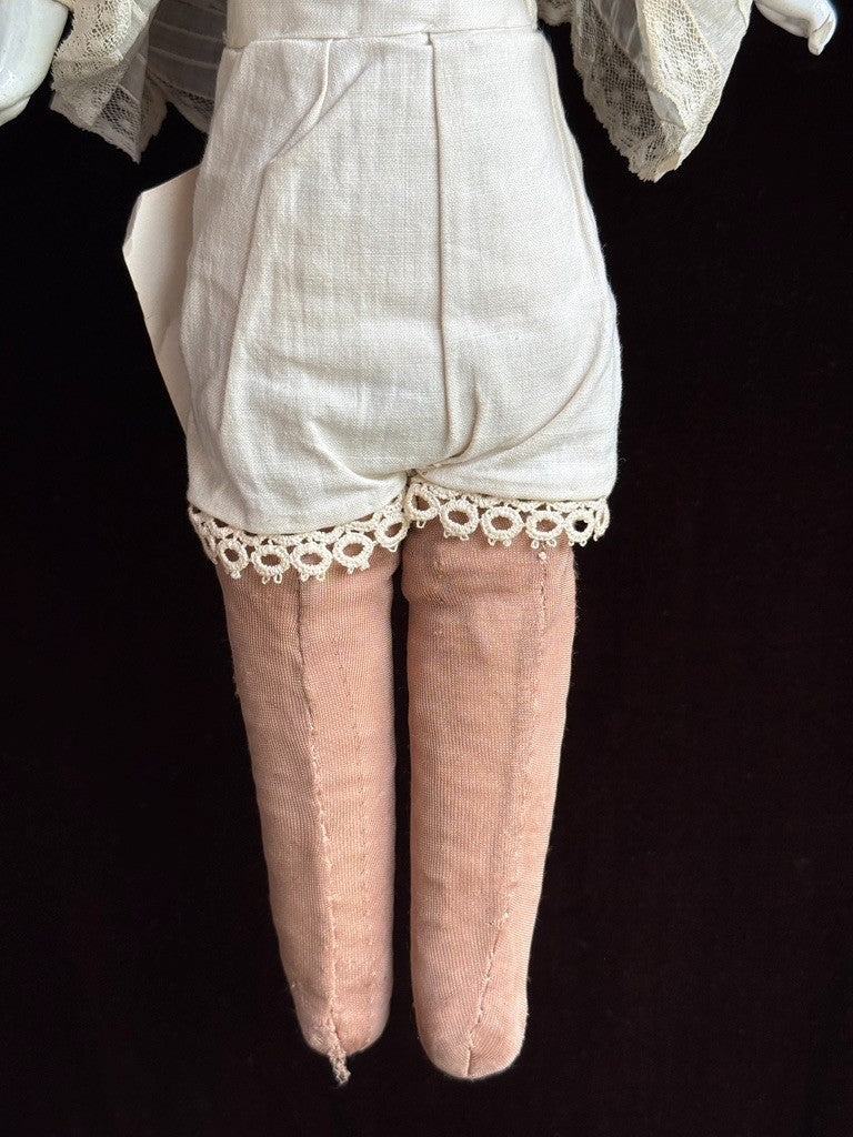Antique German Hertwig 16” Lowbrow China Shoulder Head Doll