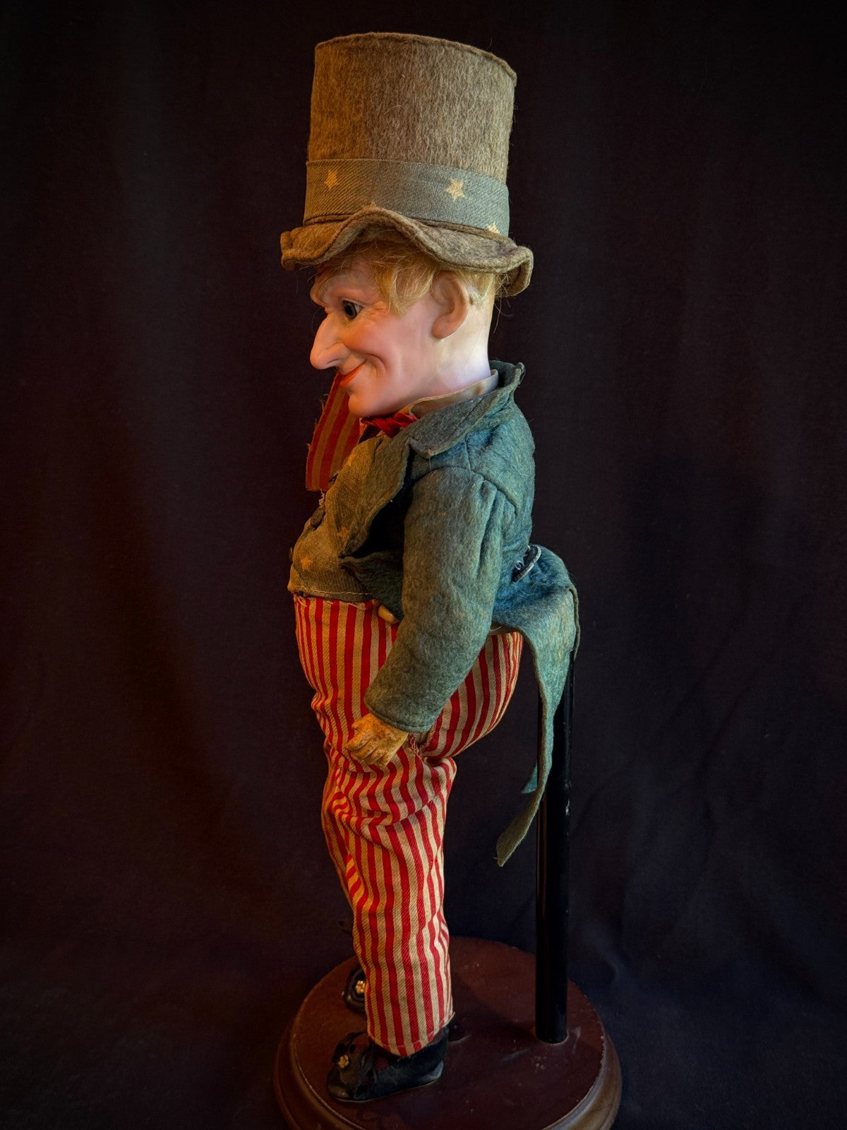 Very Rare 13.5” Antique German Cuno Otto Dressel Uncle Sam Character Bisque Doll